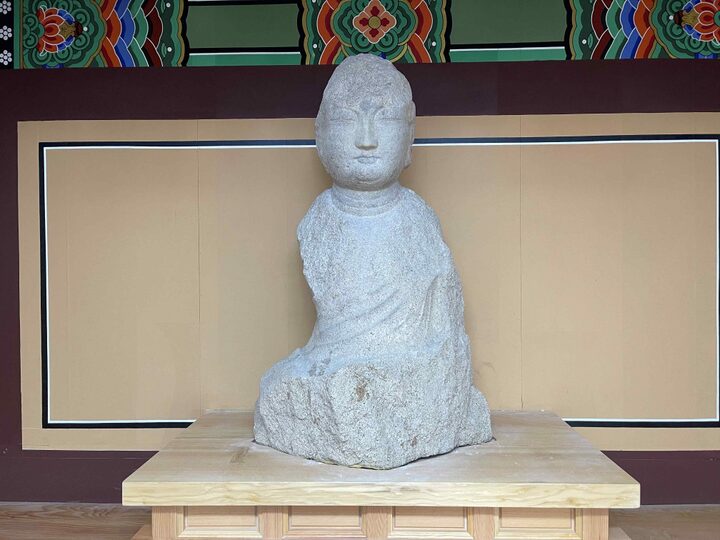 군위인각사미륵당석불좌상(정면), 보존처리(2023.6월) 후