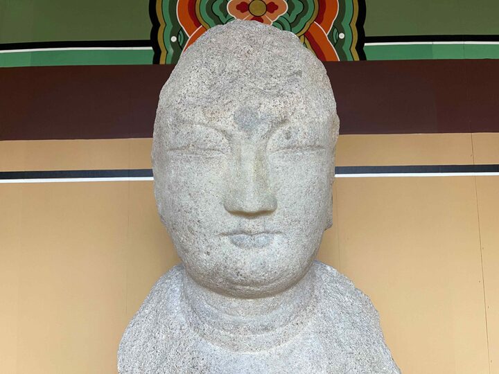 군위인각사미륵당석불좌상(정면), 보존처리(2023.6월) 후