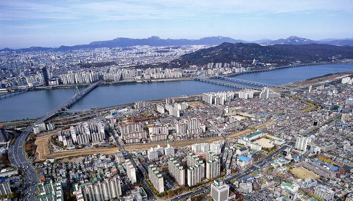 서울 풍납동 토성 전경