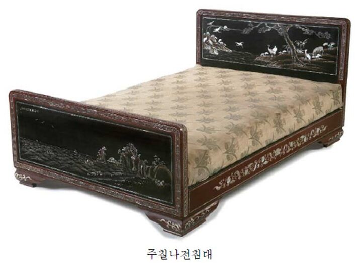 주칠나전침대