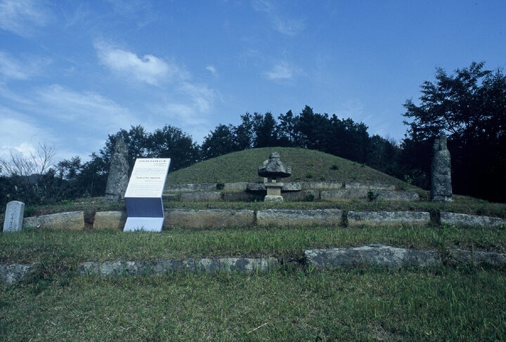 조선초기의 문신으로 활동한 신자경(1413~1470)의 묘소이다. 묘의 넓이는 사방 60보, 묘소의 높이는 4.5m, 가로는 14m, 세로는 11m인 네모진 형태의 무덤이다. 묘의 둘레에 보호석을 둘렀고, 앞에는 문인석과 정명등, 묘비등이 있다.