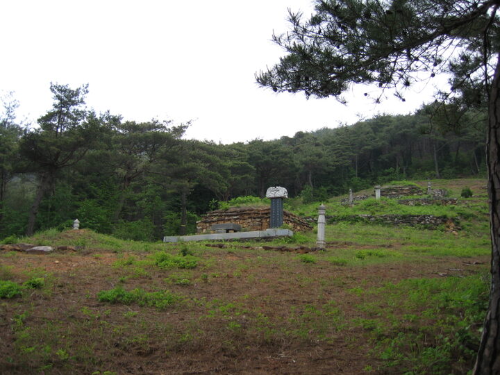 정씨 삼부자 묘 전경