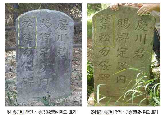 경천군 이해룡 사패지 송금비