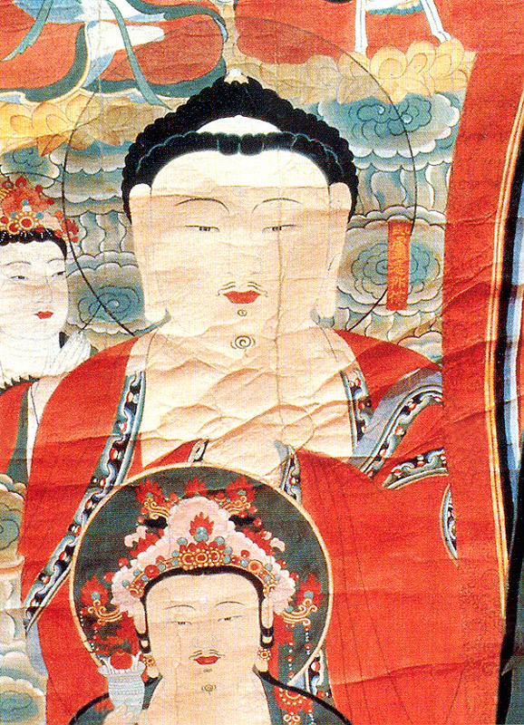 국보 장곡사 미륵불 괘불탱-비로사나불과법림보살