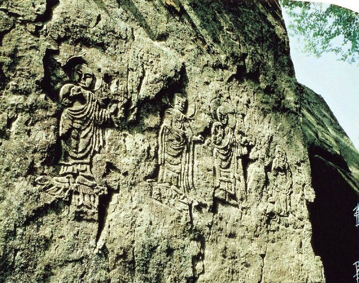 경주 단석산 신선사 마애불상군 전경