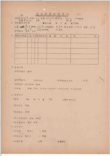 연세대학교 4월혁명연구반 4·19 혁명 참여자 조사서