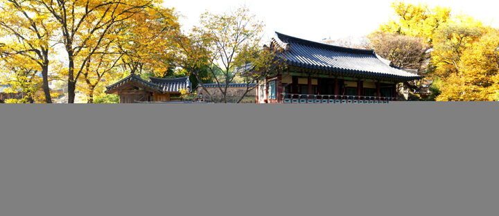 계곡 건너편에서 본 용계정