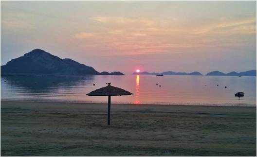 명사십리에서 본 선유낙조