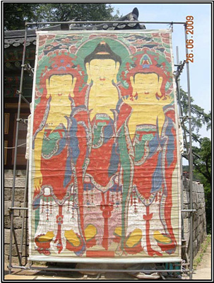 천축사 비로자나삼신괘불도