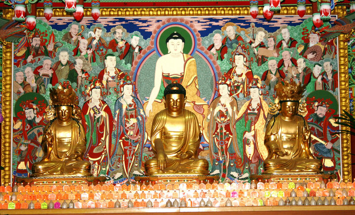 천축사 목조석가삼존불