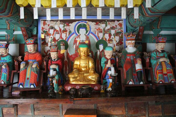 고창 선운사 참당암 석조지장보살좌상 삼존상과 권속
