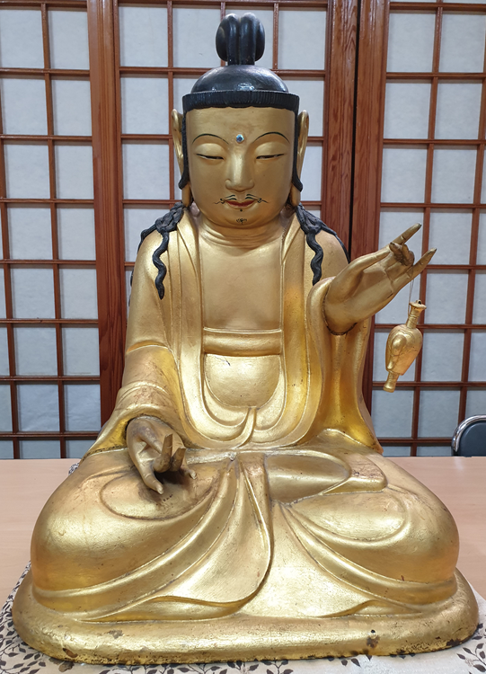 장연사 목조보살좌상 및 복장유물사진(청도군)