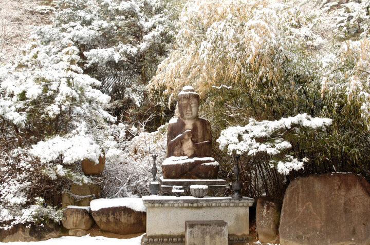 군위 삼존석굴 석조비로자나불좌상