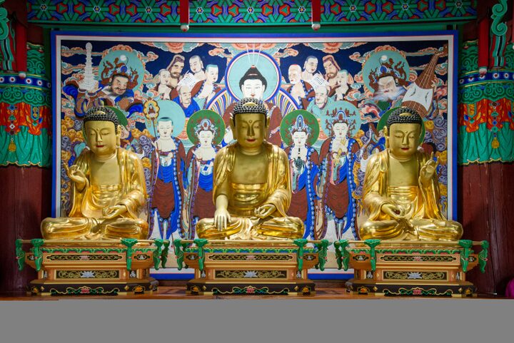 청양 정혜사 목조석가여래삼불좌상(사진)_삼불좌상 전체 (촬영년도_2024년)