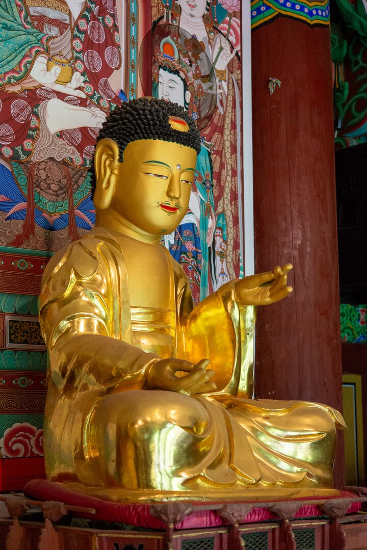 천안 광덕사 목조석가여래삼불좌상(사진)_약사여래좌상 측면 (촬영년도_2024년)