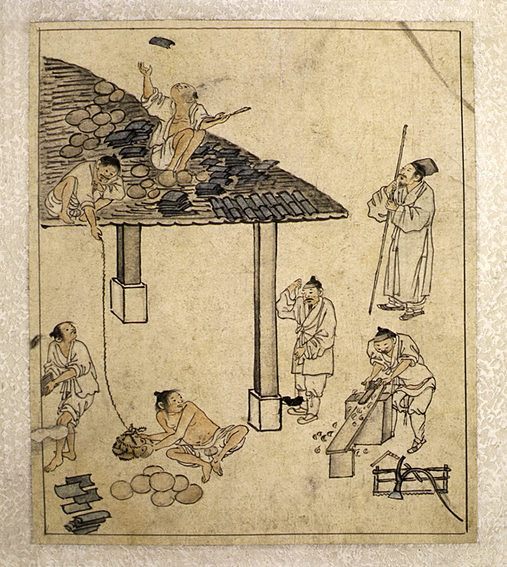 김홍도필 풍속도 화첩(金弘道筆 風俗圖 畵帖)-기와이기