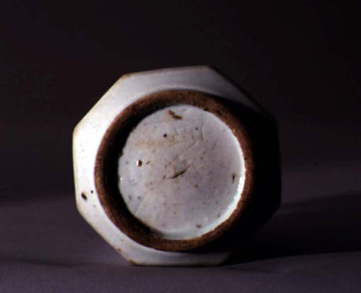 백자 청화화조문 팔각통형 병