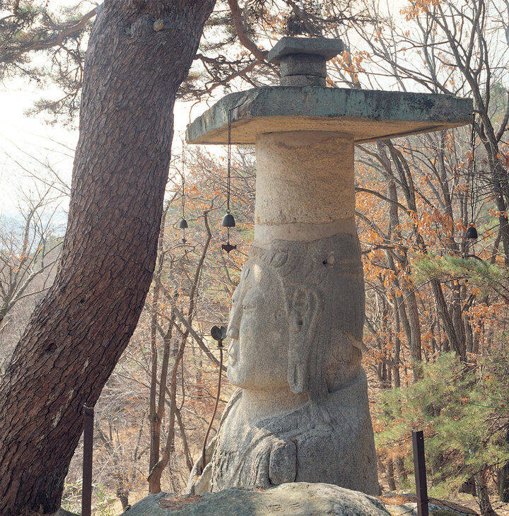 보살입상 두부와 관 좌측면 향