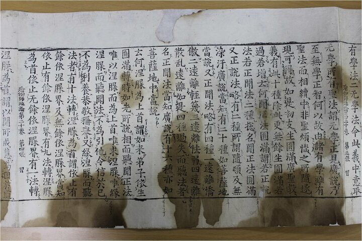 보물 재조본 유가사지론 권20 중 4장 부분