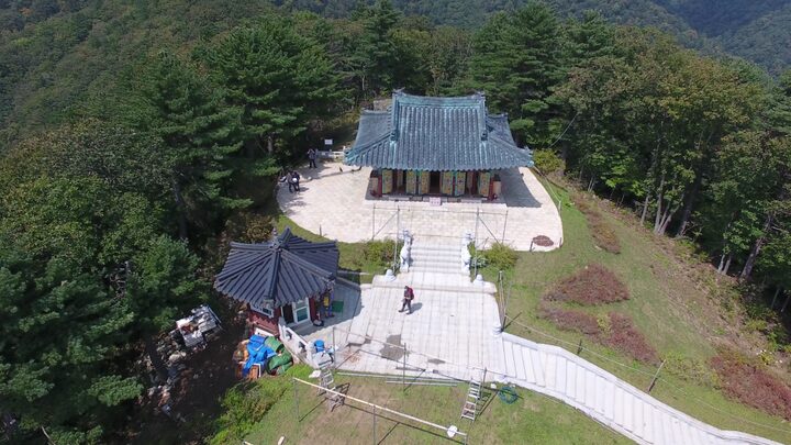 평창 오대산 중대 적멸보궁 항공사진(2)