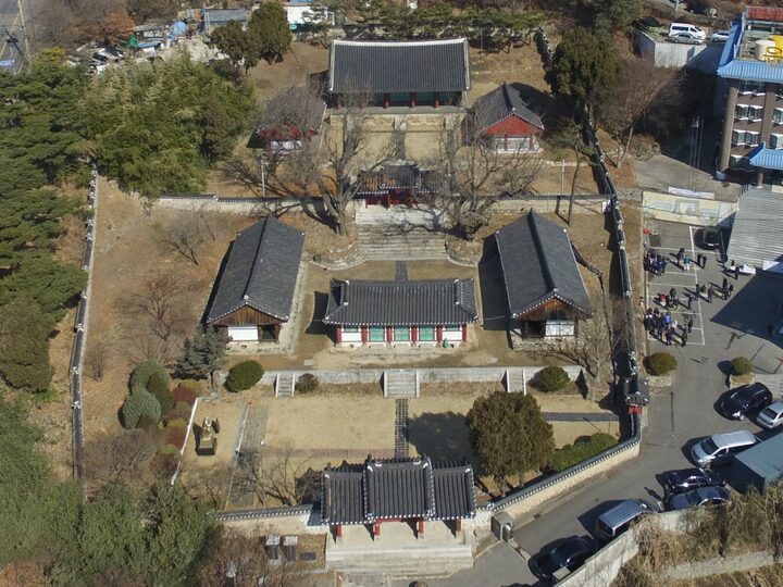 수원향교 항공사진