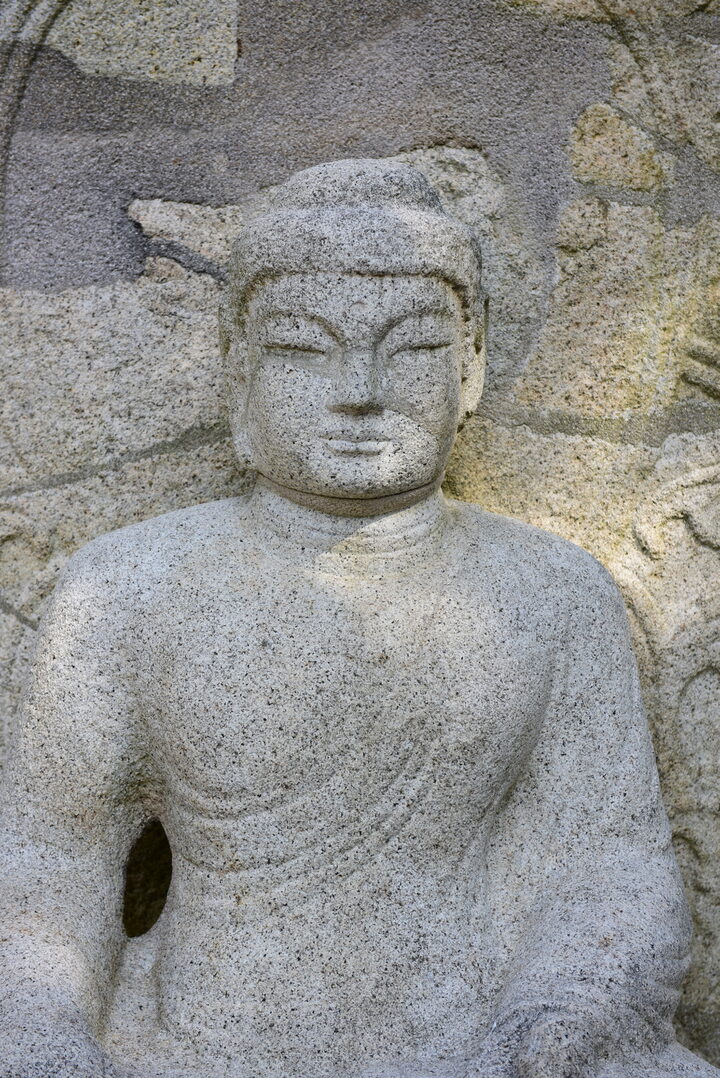 경주 남산 삼릉계 석조여래좌상_불신 (촬영년도 : 2015년)