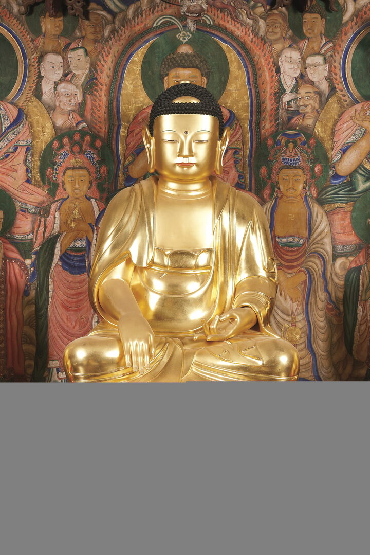 보물_강화 전등사 목조석가여래삼불좌상_본존-05_문화재대관(보물-불교조각2)
